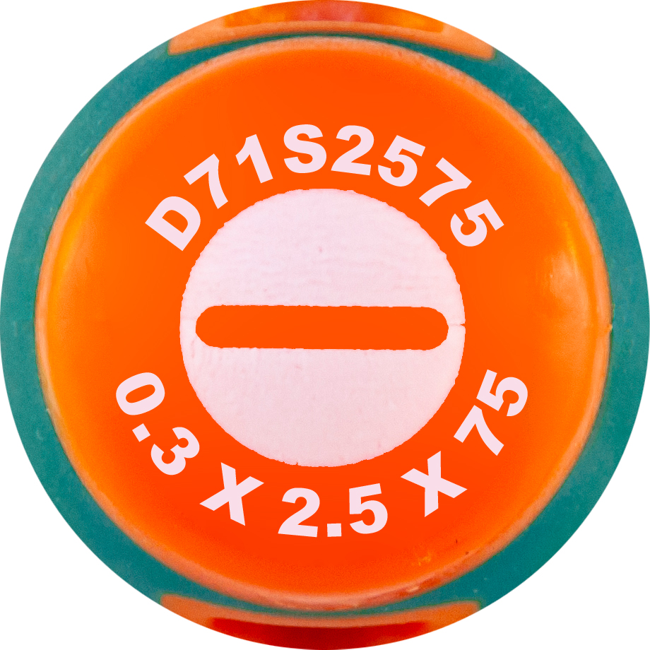 Отвертка стержневая шлицевая ANTI-SLIP GRIP, SL2.5х75 мм Jonnesway D71S2575