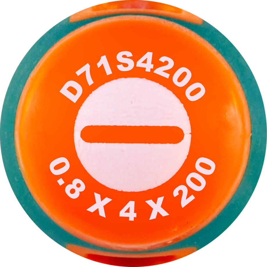 Отвертка стержневая шлицевая ANTI-SLIP GRIP, SL4.0х200 мм Jonnesway D71S4200