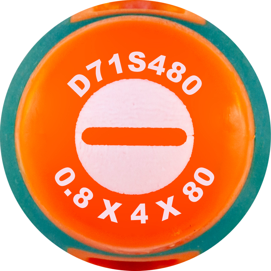 Отвертка стержневая шлицевая ANTI-SLIP GRIP, SL4.0х80 мм Jonnesway D71S480