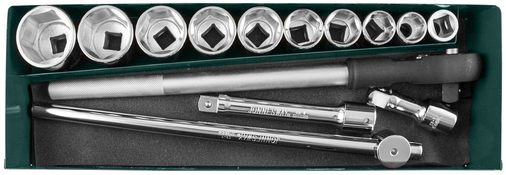 (S04H6115SA) Набор головок торцевых 3/4"DR, 22-50 мм, 15 предметов Jonnesway S04H6315SA