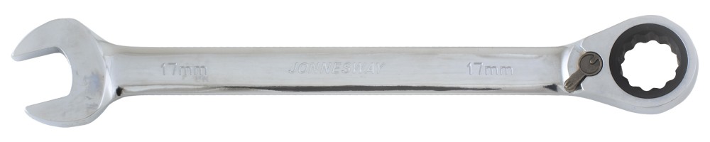 (W60117) Ключ гаечный комбинированный трещоточный с реверсом, 17 мм Jonnesway W106117