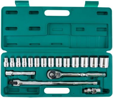Набор головок торцевых дюймовых 1/2"DR 3/8"-1-1/4", с аксессуарами, 18 предметов Jonnesway S05H4219S ― JONNESWAY
